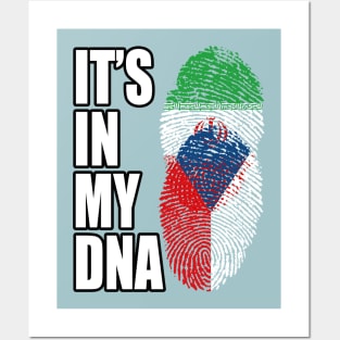 Iranian And Czech Mix Heritage DNA Flag Posters and Art